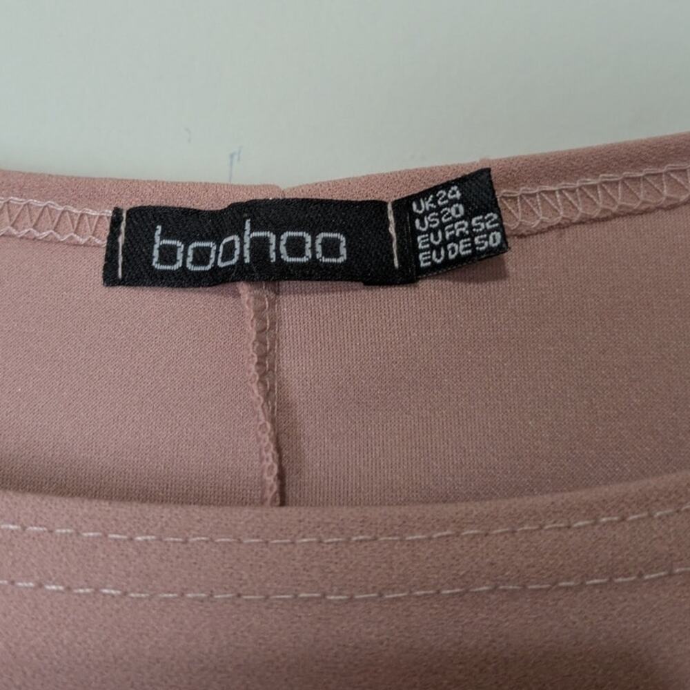 Boohoo Plus Peplum Dress Blush Rose Pink Size 20 - Picture 2 of 8